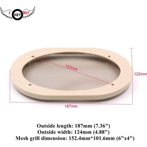 2 Pcs 4"x6" Inch Speaker Mesh Grill Protective Cover Speakers DIY Accessories Oval Ellipse Beige Free Shipping
