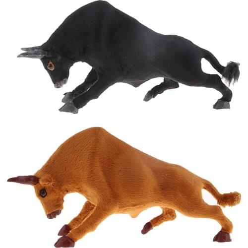 2pcs Simulation Animals Bullfighting Kids Hollow Plastic Model Toys for Home Office Decor