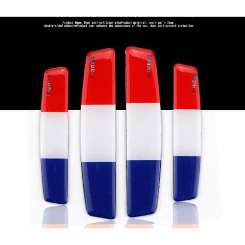 4X France National flag Car Stickers Door Edge Guards Trim Molding Protection Strip Scratch Protector Car Crash Barriers