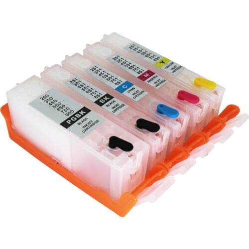 5PCS PGI750 with ARC chip refillable ink cartridge for canon IP7270 MG5470 MX727 MX927 MG5570 MG5670 MG6470;IX6770 IX6870