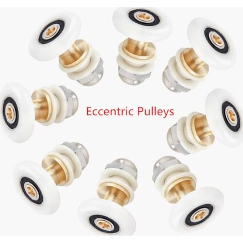 8PCS 19/23/25/27mm Diameter Shower Glass Sliding Door Hanging Wheel Roller Bathroom Sliding Cabinet Eccentric Pulleys