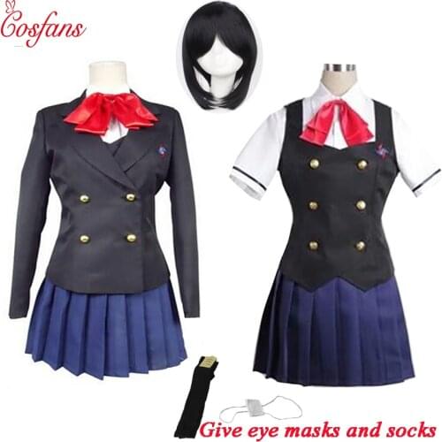 8PCS Another Misaki Mei Akazawa Izumi costume anime cosplay women girls japanese school uniform skirt costume and wig Halloween