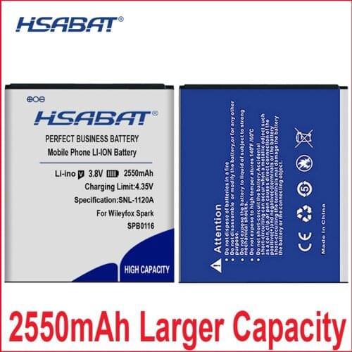 HSABAT 0 cycle 2550mAh SPB0116 Battery for Wileyfox Spark Perfect Replacement-free shipping