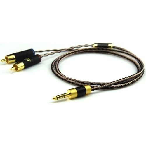 Hifi 4.4mm to 2 RCA Audio Cable For Computer Microphone TV Amplifier MP4 Player