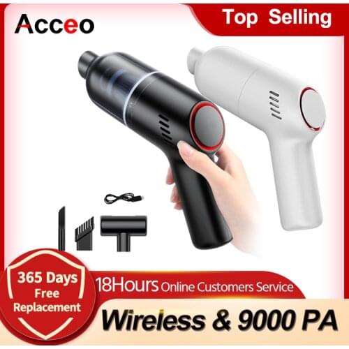 E-ACE Car Vacuum Cleaner New Upgrade Wireless Charging Powerful Mini High-power 9000Pa Suction Handheld Used In Homes And Cars