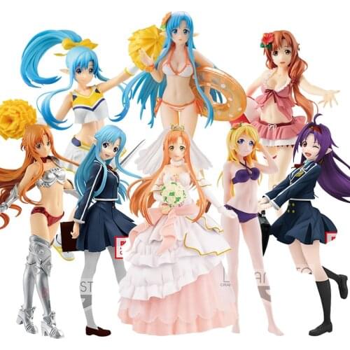 BANDAI Banpresto Saword art online Asuna Lefa Alice Sinon Anime Figure Toys