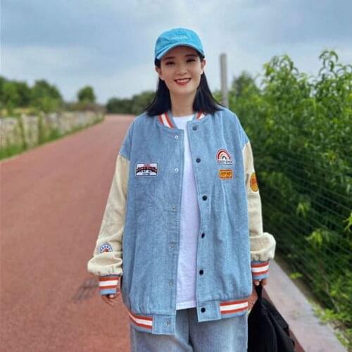 Baseball Jacket Women 2021 Spring Autumn Harajuku BF Jackets Femme Baseball Uniform Corduroy Jacket Female Student Ins Tide