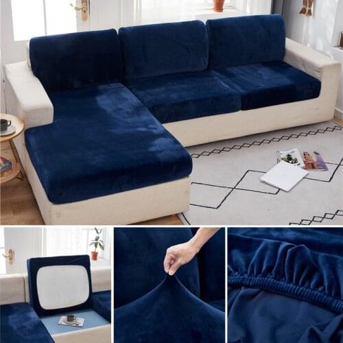 High Quality Thick Velvet Sofa Seat Cover For Living Room Nordic Style Cushion Backrest Protector L Shape Corner Sofa Cover