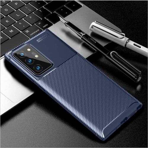 For Samsung Galaxy Note 20 Ultra Case Carbon Fiber Shockproof Bumper Soft Phone Case for Samsung Note 20 S20 Plus Cover