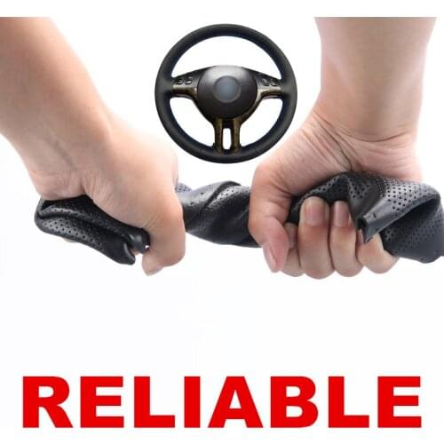 Hand sewing PU Artificial Leather Steering Wheel Cover for BMW 3 Series E46 2000-2005 5 Series E39 2000-2003 E53 X5 1999