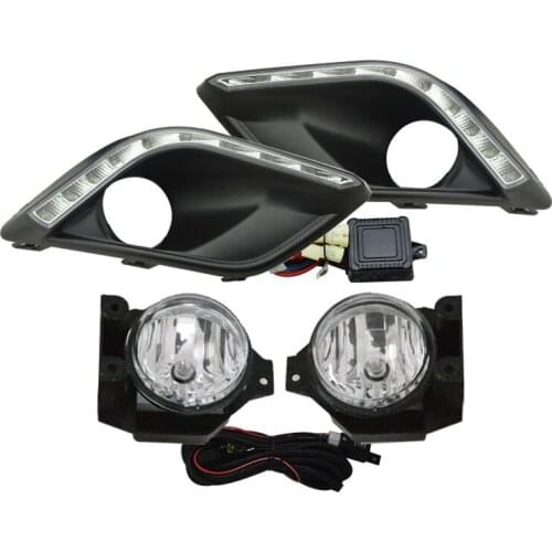 Osmrk led drl daytime running light turn signal blue night mode assembly with fog lamp for Chevrolet Sail 3