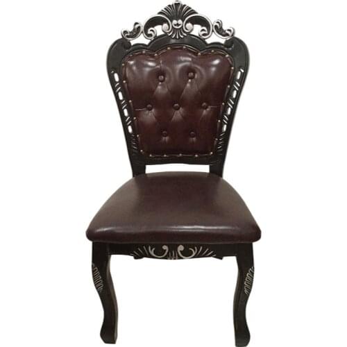 Hotel solid wood soft chair fabric dining chair Hotel chair European dining chair Restaurant banquet New Chinese style