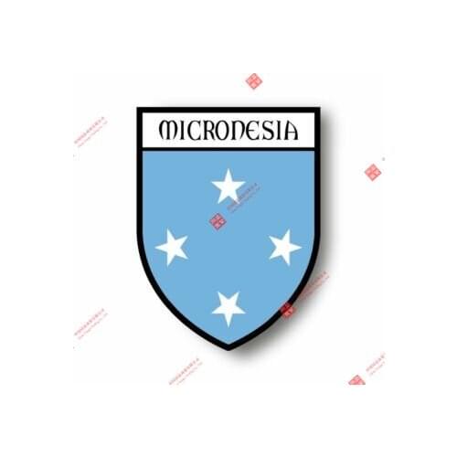 Personality Stickers Decal Souvenir Vinyl Car Shield City Flag World Crest Micronesia Car Decal Decoration Laptop