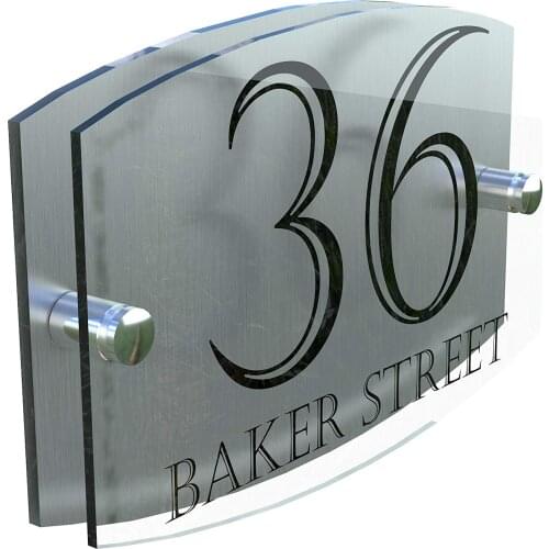 House number ZhanYun House Sign Modern Glass Effect Acrylic Door Number Name Road Plate Plaque Door sign