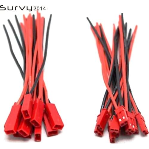 10Pairs 100mm 2 Pin Connector JST Plug Cable Male/Female For RC BEC Battery Helicopter DIY FPV Drone Quadcopter Dropship