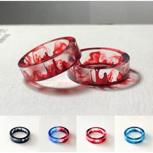 ResinRing Resin Cool ink Blooming Ring Creative Finger Decor Rings Couple Beautiful Ring Transparent Clear New Jewelry Rings
