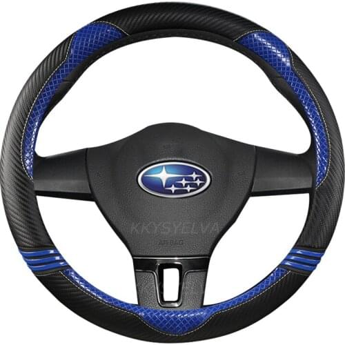 Leather Car Steering Wheel Cover Anti-slip for Subaru Forester Legacy XV BRZ WRX Stearing Wheel Cover