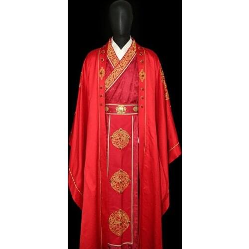 Red Wedding Costume Hanfu Sets for Bride and Groom Original Version for TV Play General and I (Gu Fang Bu Zi Shang) Lovers