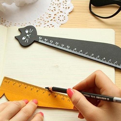 Creative Cartoon Cute Cat Kitten Straight School Supplies Stationery Wooden Ruler