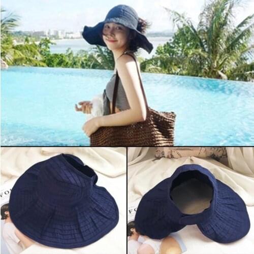 Han edition summer hat female costume and sunbonnet folding ultraviolet prevention empty sun hat joker to travel