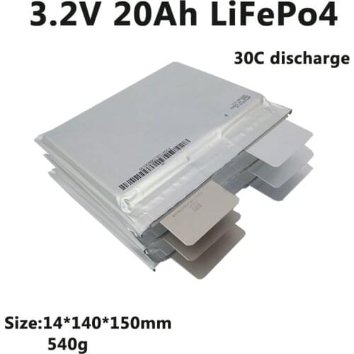 GTK 2019 New cells LiFePo4 3.2v 20Ah lithium battery LFP 30C high rate discharge for diy 12v 24v Car starting power car battery