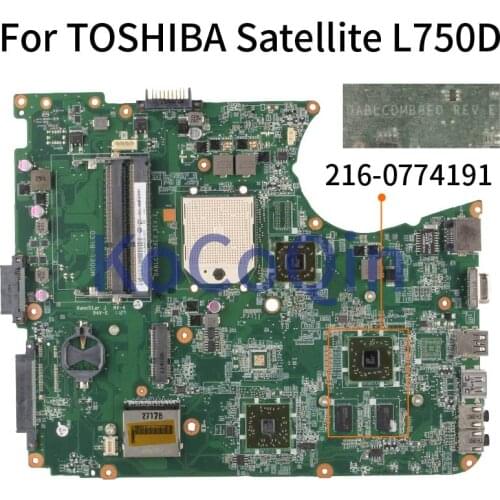 KoCoQin Laptop motherboard For TOSHIBA Satellite L750D Mainboard DABLCDMB8E0 216-0774191 DDR3