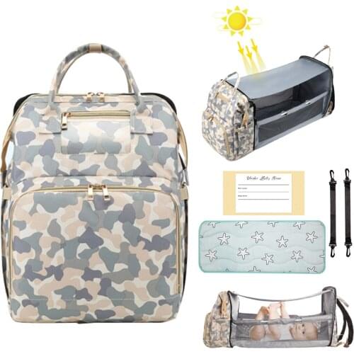 Fashion Camouflage Mummy Bag Waterproof Large Capacity Multi-Function Outdoor Travel Maternity Baby Diaper Bag Dropship