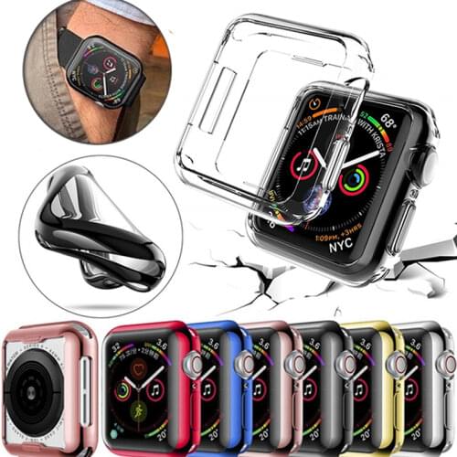 Soft TPU Watch Cover Protector Case for Apple Watch 6 se 5 4 44MM 40MM Soft Screen for iWatch 3/2/1 38MM 42MM Full Protector