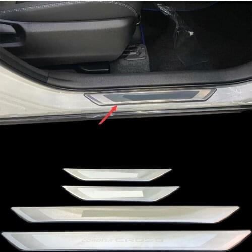 Stainless Steel Door sill plate kits scratch plate cover trim stickers styling accessories For Toyota Corolla cross 2020 2021