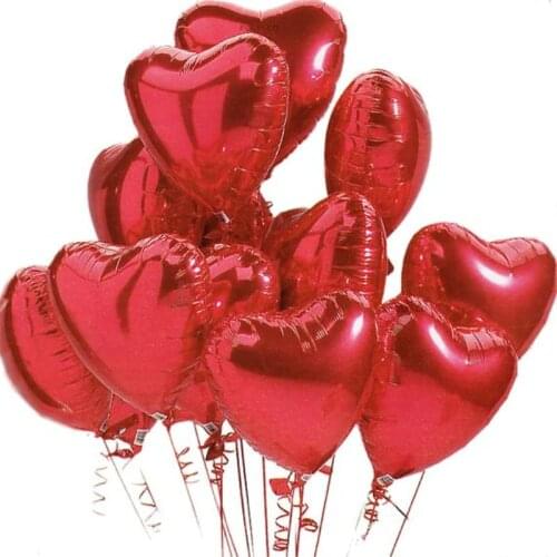 18inch 8pcs Red Heart love Balloons Inflatable Foil Balloon Wedding Valentine Day Decor Helium Balloon i love you Globos