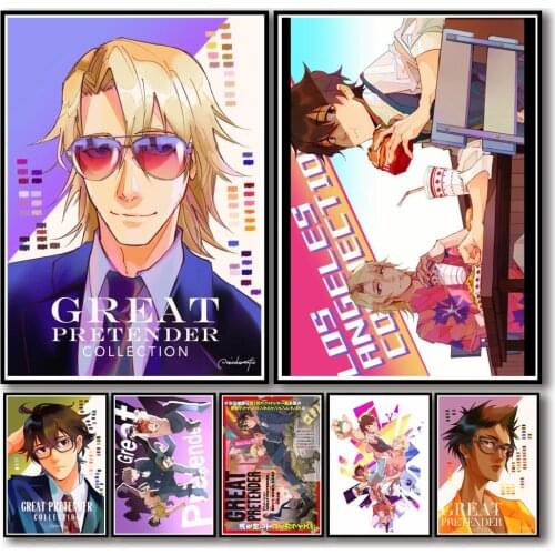 36 Designs Anime Great Pretender Whitepaper Poster Artwork Fancy Wall Sticker for Coffee House Bar