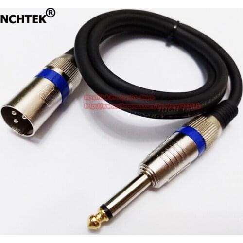 NCHTEK 6.35mm Mono Male Plug to Microphone XLR 3Pin Male Speaker Jack MIC Audio Connector Cable 1M/Free Shipping/5PCS