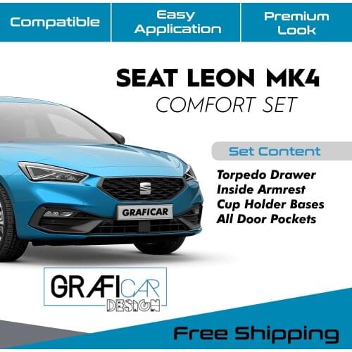 NEW SEAT LEON MK4 TRIM PLATED COMFORT SET & FABRIC SELF ADHESIVE-LASER CUT-335725160