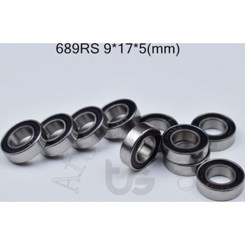 689RS 9*17*5(mm) 10pieces bearing Rubber sealed free shipping ABEC-5 chrome steel miniature bearings hardware Transmission Parts