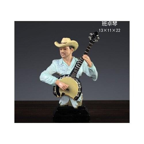 Resin Sculpture Desktop Arrangement of American and European Music Characters Soft Decoration Arrangement of Bar, Bookcase and