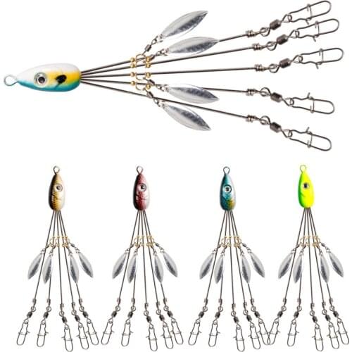1pcs Alabama group Bait Steel Umbrella Fishing Lure 18g 5 Arms Rig Head Lure Snap Swivel Jig Spinner SpoonFishing Tackle Tools