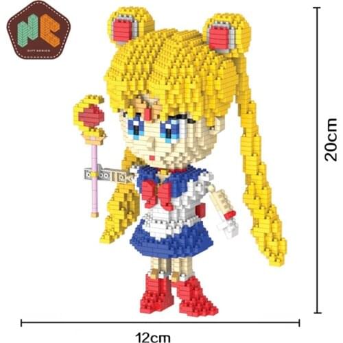 Diamond Blocks Sailor Moon Auction Figures Micro Blocks DIY Building Toys Educational Toys Anime Children Toys Girls Gifts