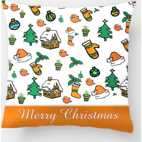 Merry Christmas With Cap And Trees Wedding Decorative Cushion Cover Pillow Case Customize Gift By Lvsure For Car Seat Pillowcase