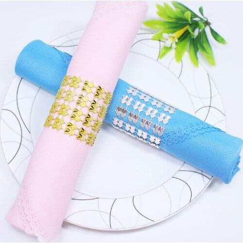 50/pcs Burst Wedding Hotel with Double Peach Heart Napkin Ring