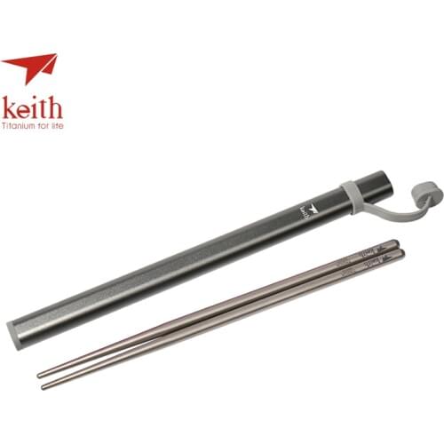 Keith Titanium Food Sticks Outdoor Tableware Chinese Chopsticks For Camping Picnic Traveling Square Chopsticks Ti5622 Ti5822