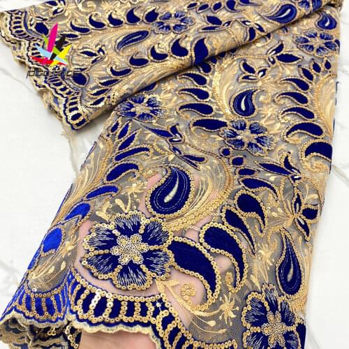 Sequence Velvet Lace Fabric with Sequins 2021 Purple Velvet French Mesh for Nigerian Wedding Party Dresses 2021