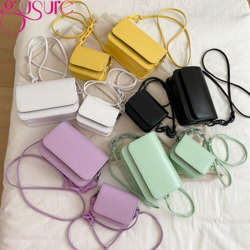 Gusure Vintage Crossbody PU Leather Cell Phone Shoulder Bag For Women Fashion Color Flap Messenger Bags Daily Use Wallet HandBag