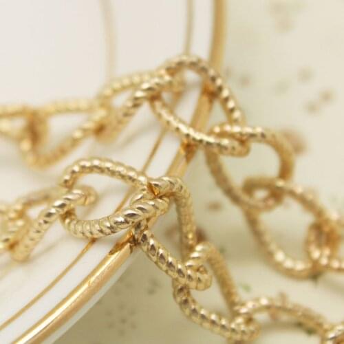 High Quality 3meters 10*14*2mm Gold Metal Aluminum Necklace Chain DIY Jewelry Findings Accessories Chains Wholesale PJ-05