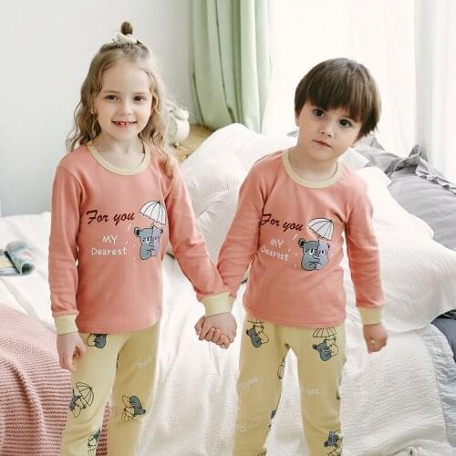 Winter Kids Pajamas Set Cotton Sleepwear Boys Girls Sleep Suit Pyjamas Kids Tops+Trousers Homewear Pijamas Infantil Pajama Sets