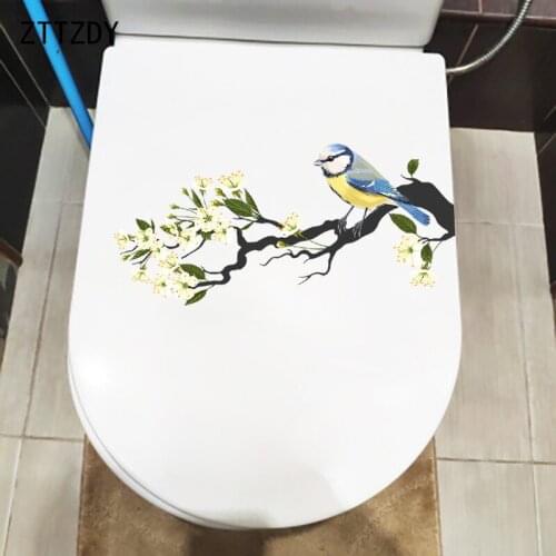 ZTTZDY 26×11.8CM Painted Cartoon Flower Branch Toilet Decor Stickers Fashion Home Wall Accessories T2-1432