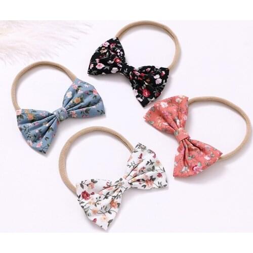 1pcs Cute Baby Girl Hair Accessories Bows with Flower Newborn Baby Headband Hair Bands Children Kids Haarband Girl Hairband