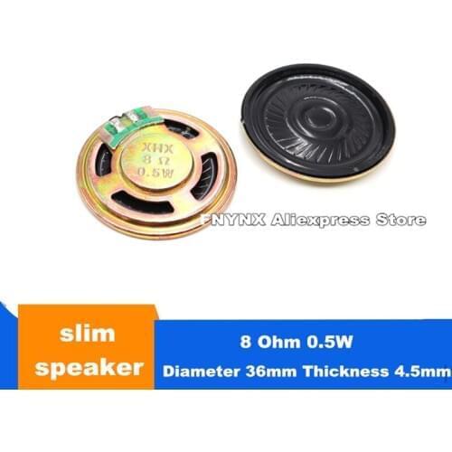 100PCS Slim Loudspeaker 8 Ohm 0.5W Diameter 36mm Thickness 4.5mm Small Toy Speaker