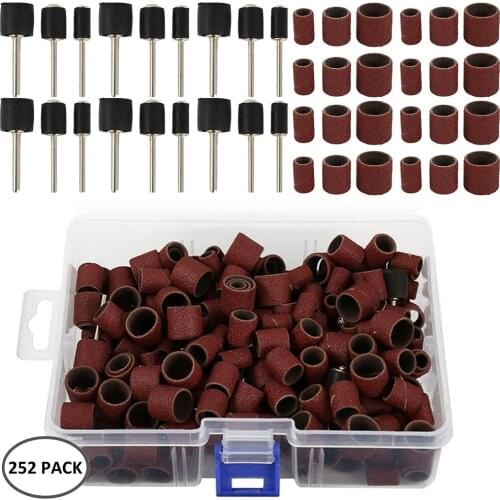 252pcs Electric Nail Art Sanding Bands Manicure Pedicure Size 100pcs Nail Art Tool Nail Drill Machine 80# 120# 180# Each