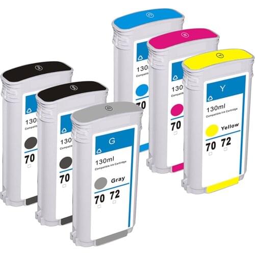 6 pack Compatible ink cartridge for HP72 hp 72 for HP Designjet T610 T1120 T1200/ps T1300 T2300 printher