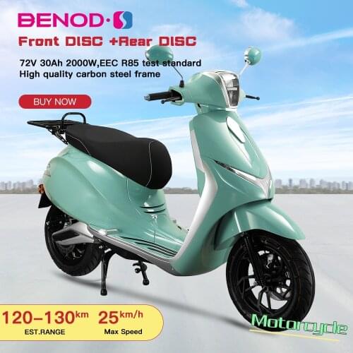 Alpha 72V 2000W 30AH Lithium Battery Electric Motorcycle Scooter Motorbike With EEC Certification For Adults 45km/h